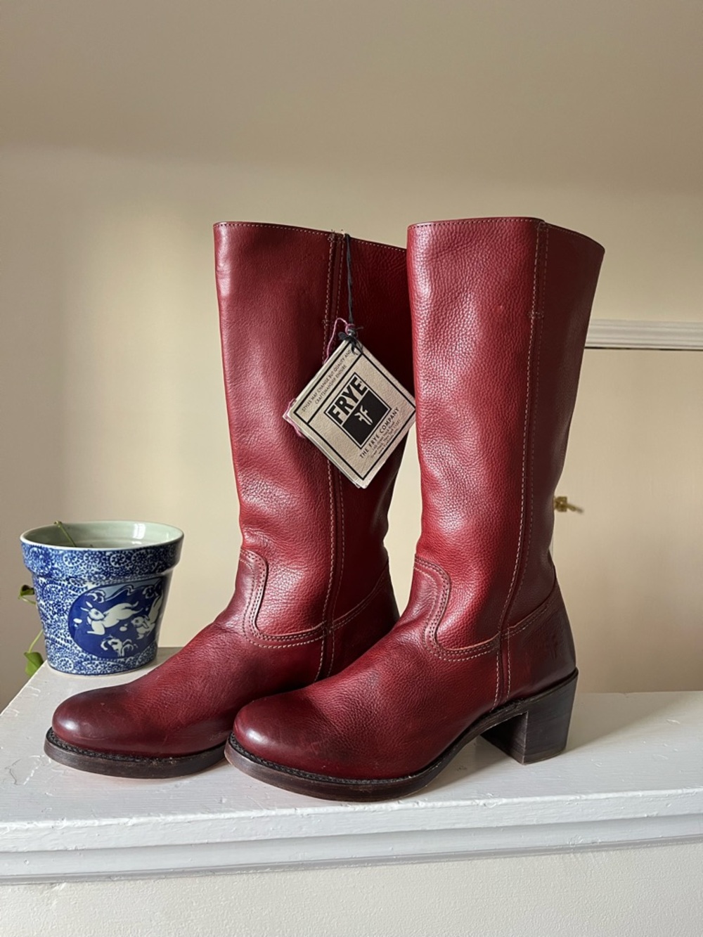 Frye Burgundy 14L Campus Leather Boots - Picture 10 of 12